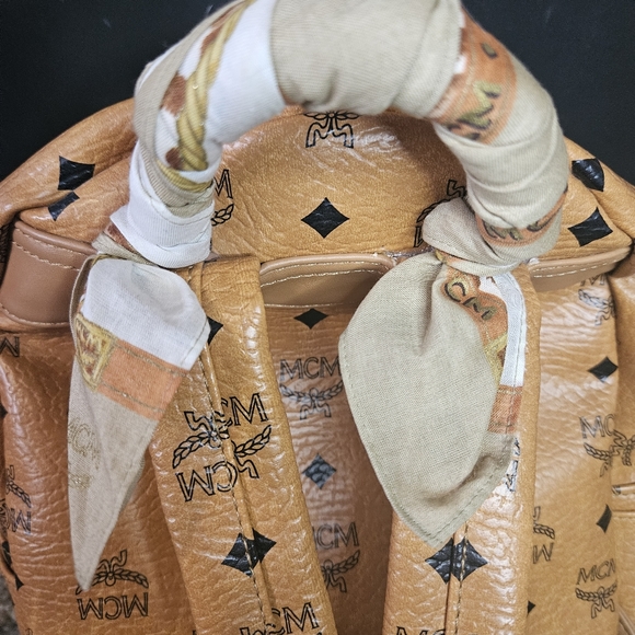MCM Backpack With Scarf AUTHENTIC - Picture 2 of 16